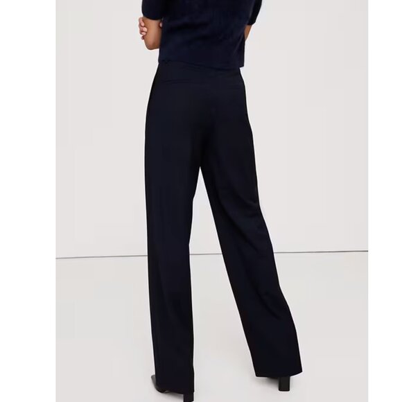 Banana Republic High-Rise Modern Straight Italian Wool Pant - Black - Picture 2 of 5